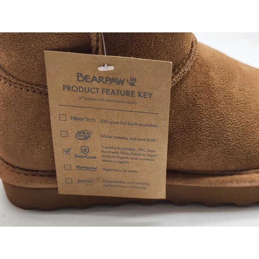 Bearpaw Alyssa Womens 5 Hickory Suede Winter‎ Boots Sheepskin Shoes